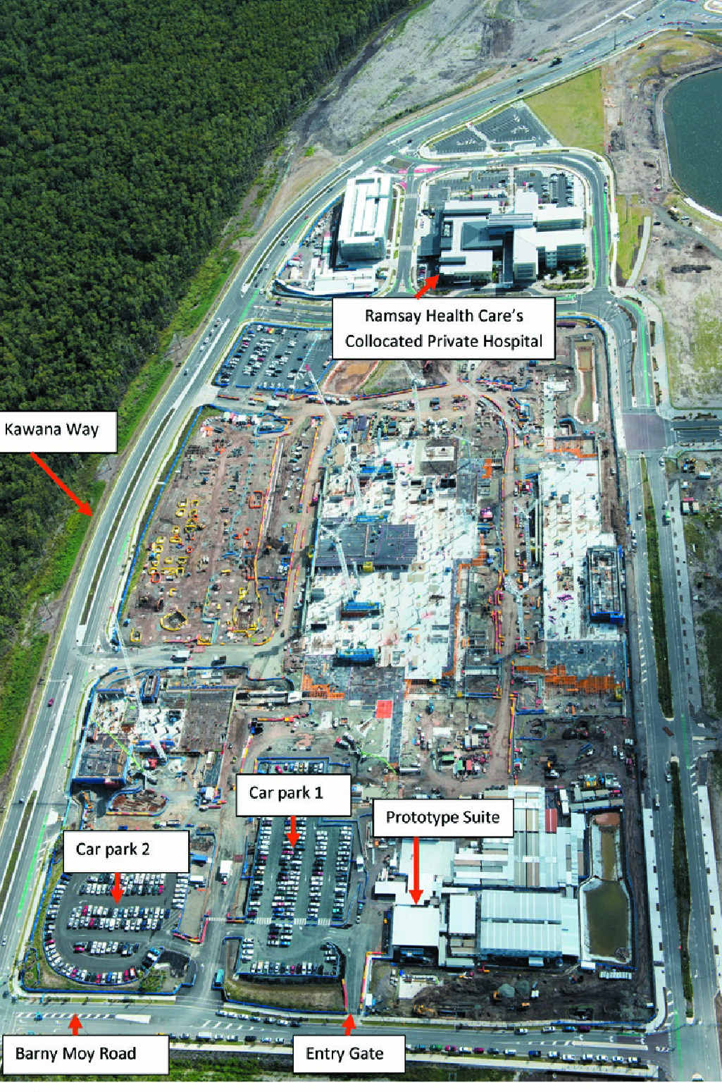 UNDER CONSTRUCTION: The health hub at Kawana. UNDER CONSTRUCTION: The health hub at Kawana.